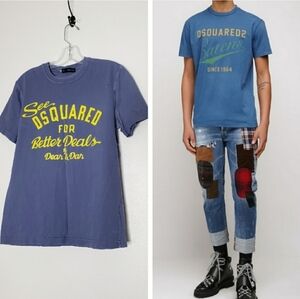 DSquared2 Italian Tee Shirt Graphic Exclusive One of a Kind Small Distressed